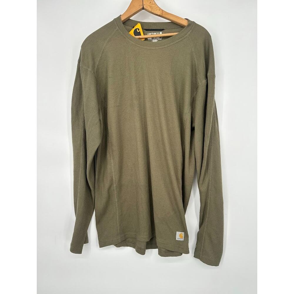 Carhartt Force Midweight Waffle‎ BaseLayer Crewneck Top Thermal Men's XL Green